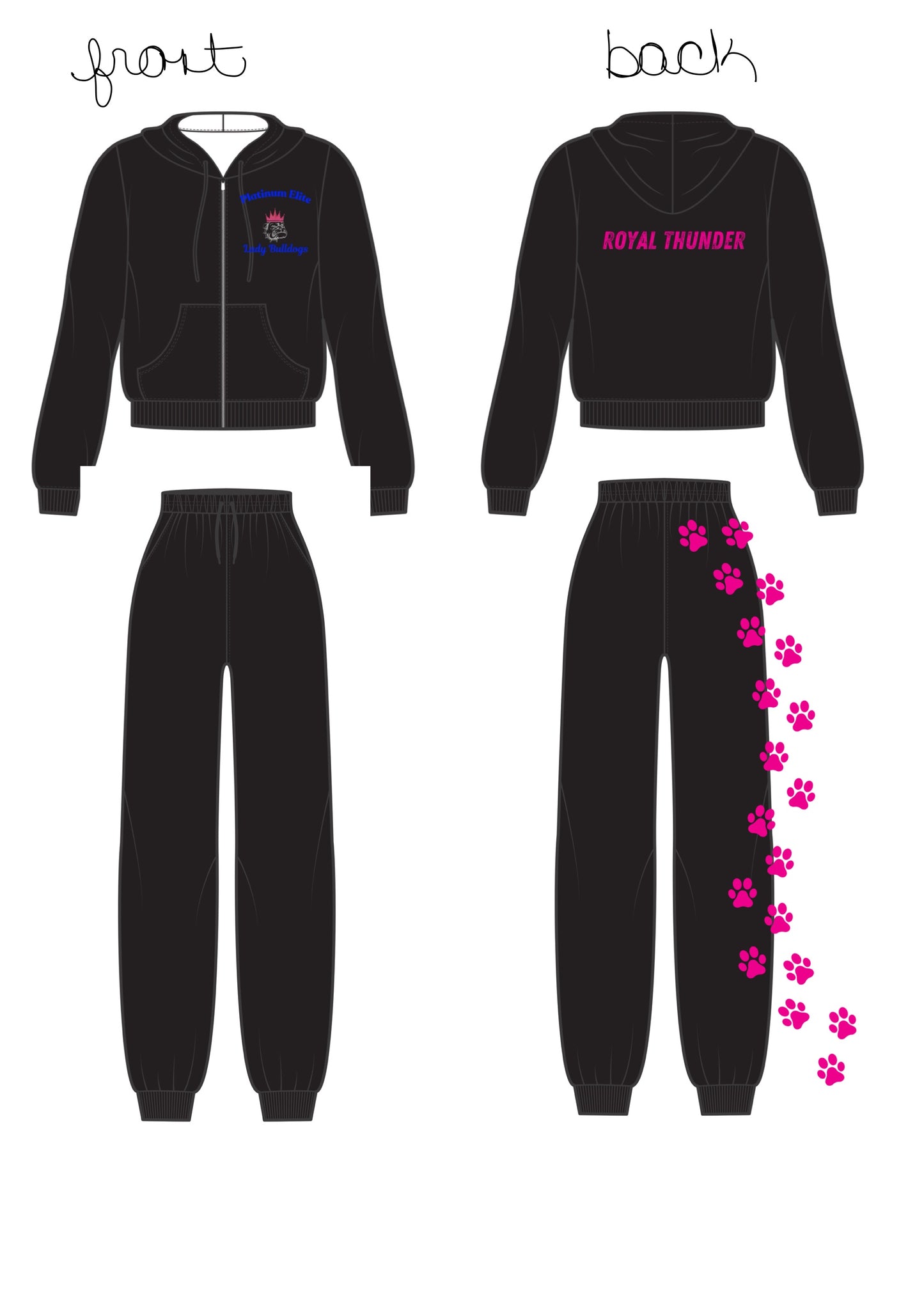 Bulldogs Cheer Sweatsuit - Additional Name