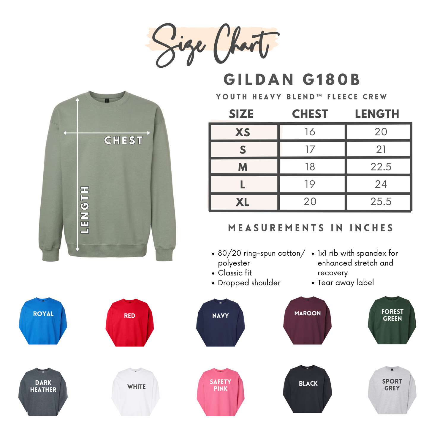 Youth Embroidered Sweatshirt with Side Detail